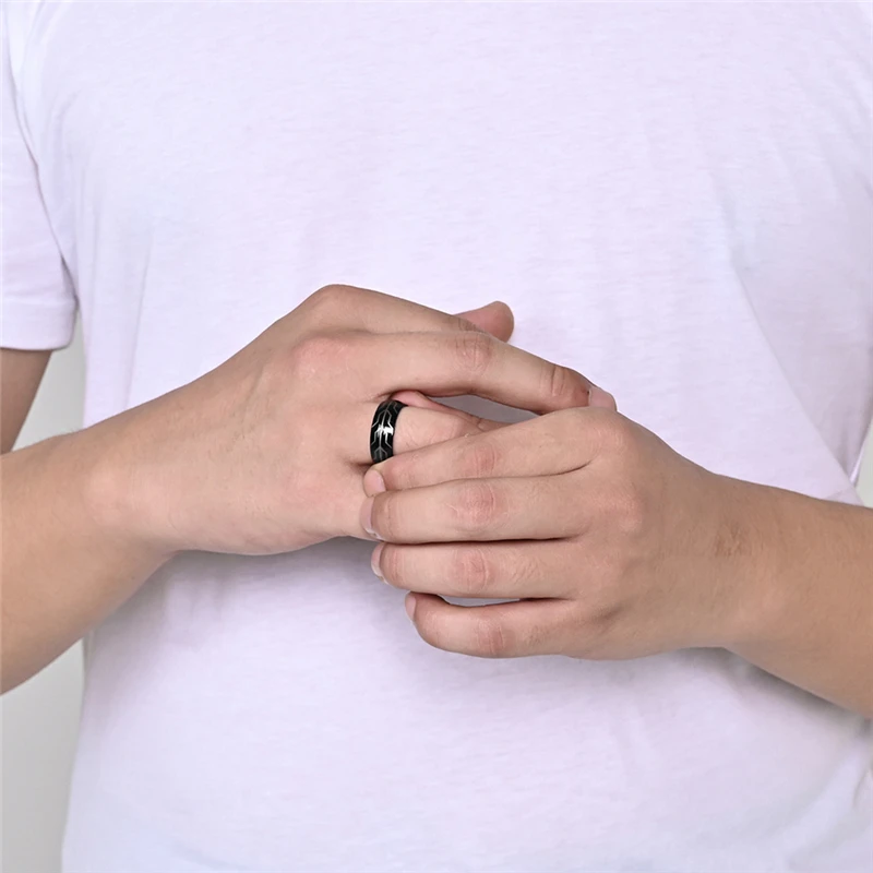 

2021 New Fashion Blue Color Stainless Steel Jewelry For Women Accessories Charm 8mm Geometric Engagement Rings Men Fast Shipping