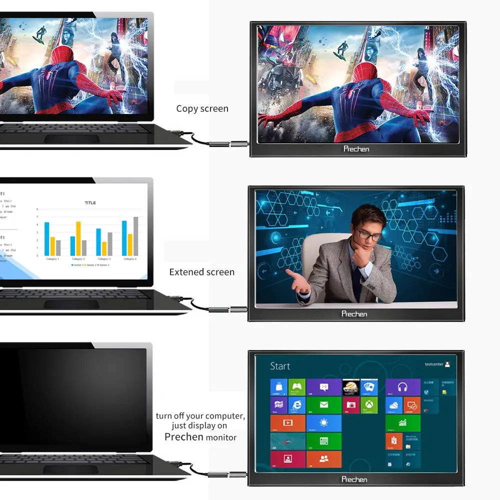 Портативный ЖК-монитор hdmi сенсорный экран 13,3/15,6 ips дисплей для ПК PS4 Xbo x360 Raspberry Pi ноутбук Переключатель cctv медицинское оборудование