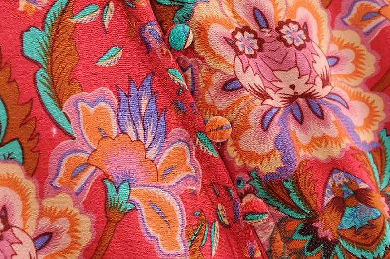 Винтажное шикарное женское пляжное мини платье с цветочным принтом и