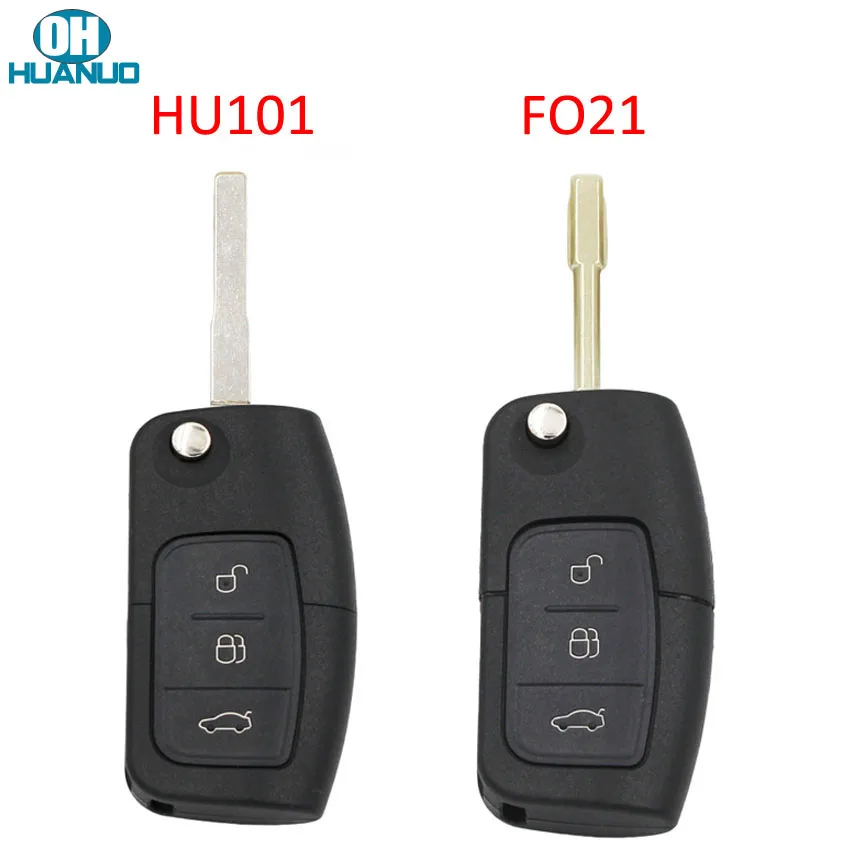 3 Button Flip Folding Modified Car Blank Key Shell Remote Fob Cover for Ford Focus Mondeo Fiesta C Max Ka HU101 Blade | Автомобили и