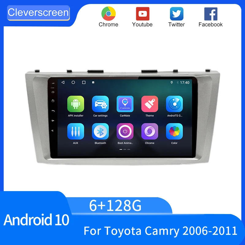 

CleverScreen 6G+128G 2 din Android 10.0 Auto Radio For Toyota Camry 40 50 2006-2011 Carplay Car Multimedia GPS 2din autoradio