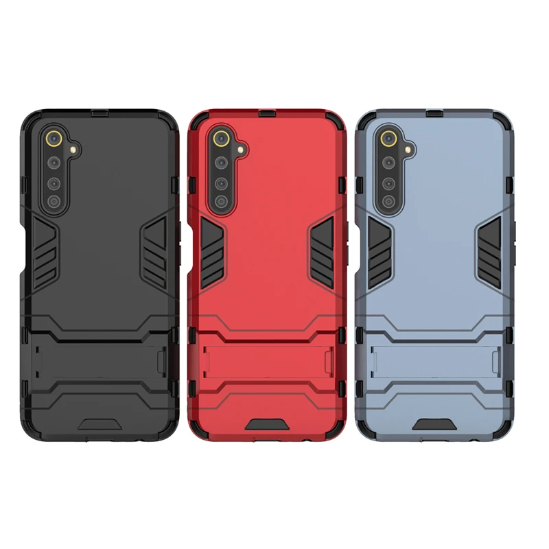 

For Cover Oppo Realme 6 Pro Case Bumper Hybrid Stand Silicone Armor Phone Case For Oppo Realme 6 Pro Cover For Oppo Realme 6 Pro