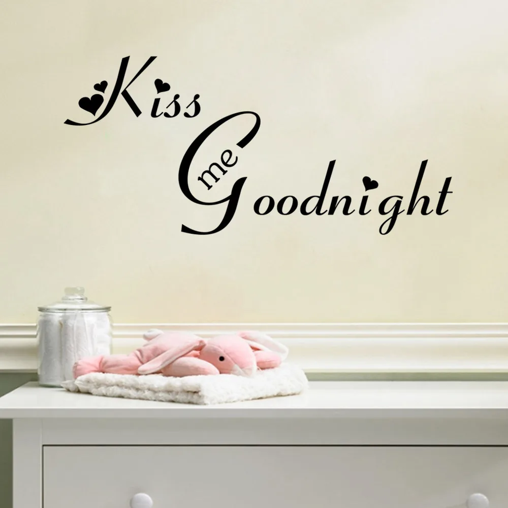 Наклейка на стену с надписью Kiss Me Goodnight|Наклейки стену| |
