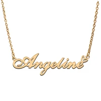 angeline name tag necklace personalized pendant jewelry gifts for mom daughter girl friend birthday christmas party present