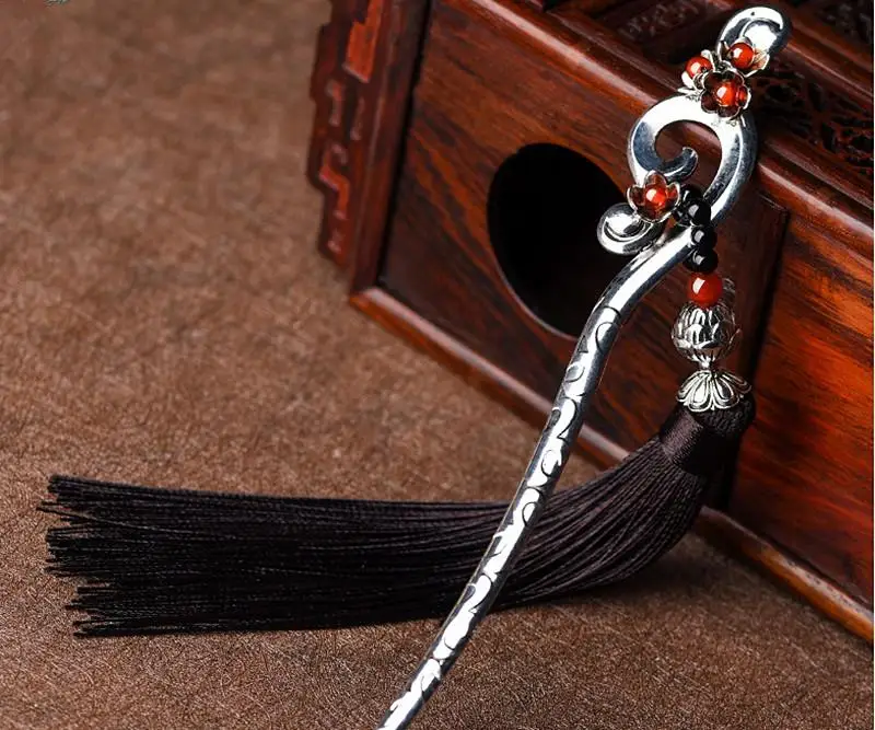 Старинные шпильки для женщин Miao серебряные палочки волос этнические длинные