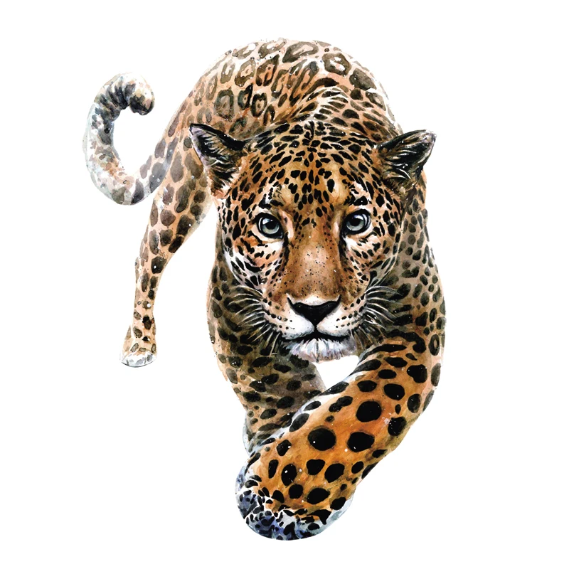 Леопарда наклейки теплопередачи большая футболка для взрослых патчи уровень