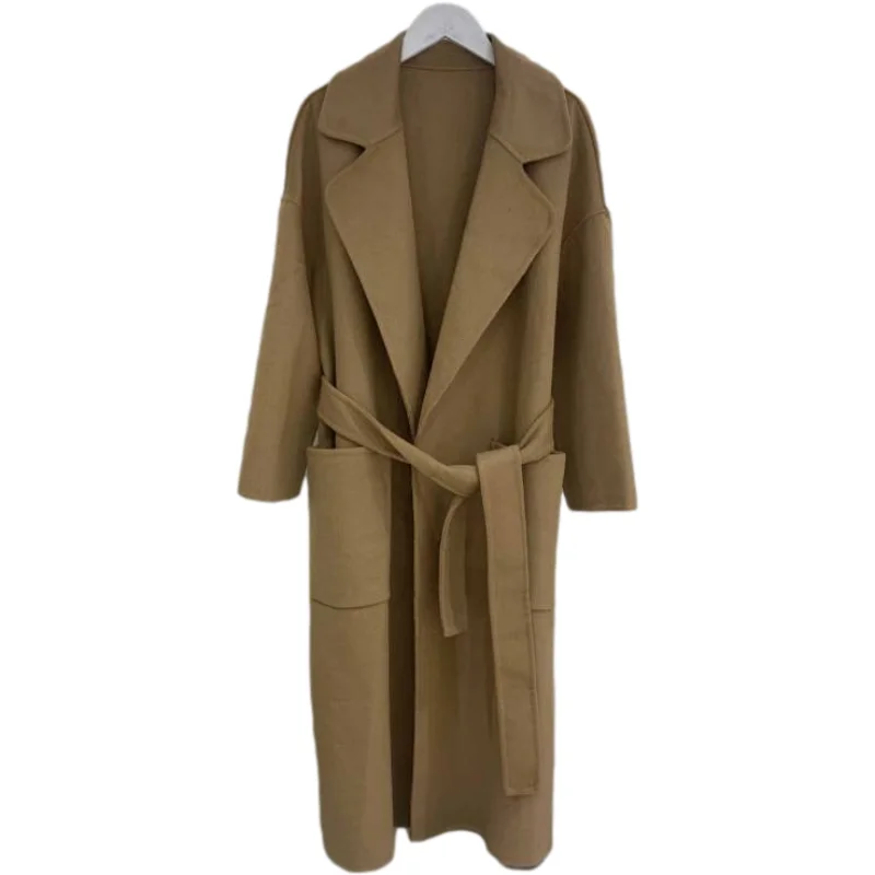 

New Winter Coat Women Oversize Fashion Cashmere Wool Outerwear Female Long Thickening Warm Woolen Overcoat Womens Trench Coats