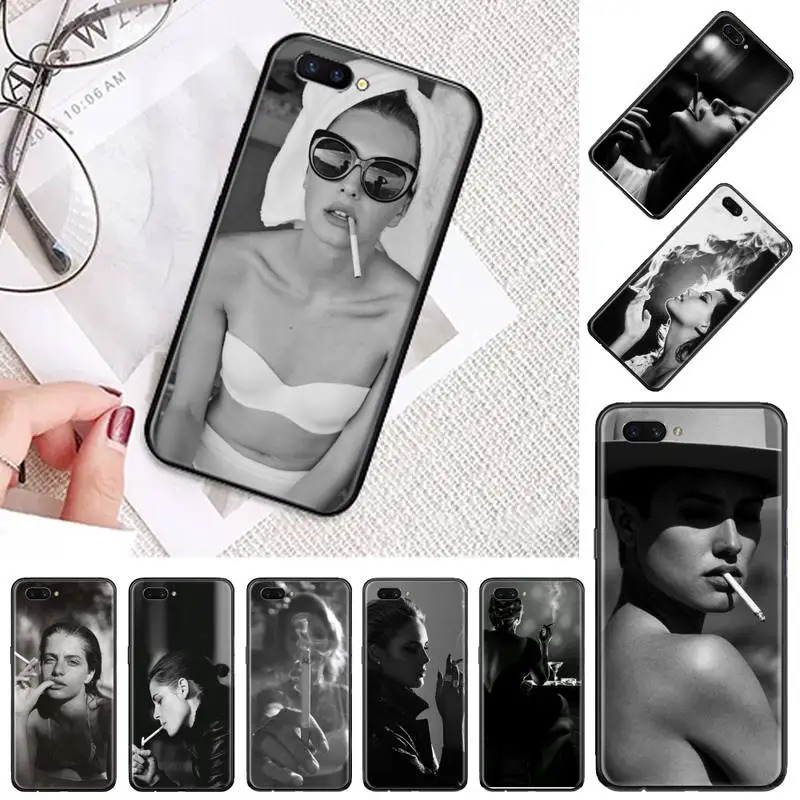 

Sexy fashionable woman smoking Phone Case For OPPO A ax 3 5 3 37 57 59 37 73 75 83 71 2018 11 1k s PRO Cover Funda Shell