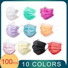 3-слойная одноразовая маска для лица Нетканая черная розовая многоцветная маска для лица безопасная дышащая Защитная Пылезащитная маска для взрослых