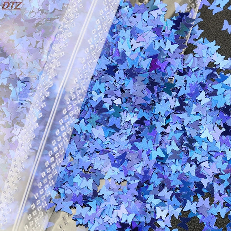 Новинка голографическая металлическая бабочка для ногтей 3D цветной лазер дизайн