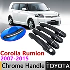 Черное углеродное волокно наружная Дверная ручка Крышка для Toyota Corolla Rumion Rukus 2007  2015 2008 2009 2010 2011 2012 2013 2014 автомобильные аксессуары наклейки отделка Набор Хром