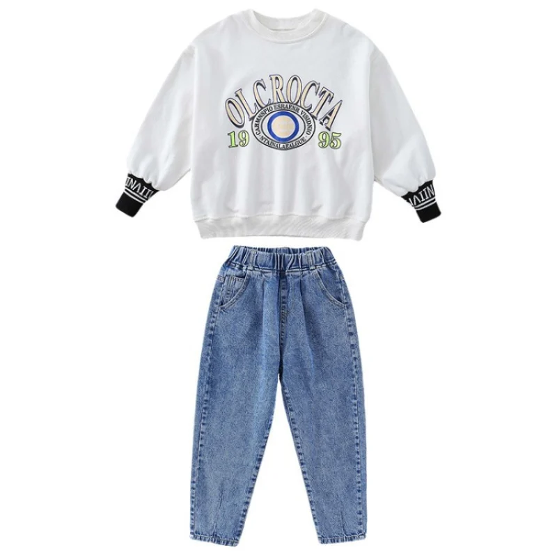 

Girls Suit Sweatshirts+Pants 2Pcs/Sets2021 Simple Spring Autumn Teenager Kid School Outdoor Clothes Kids Children Clothing