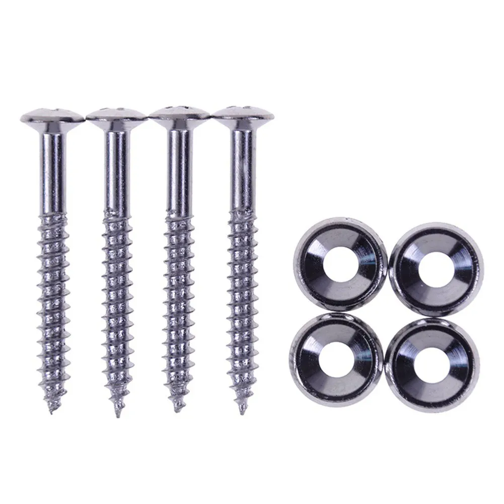 

4pcs Guitar Neck Joint Plate Screw Bushings Ferrules With Bushings&Bolts Electric Guitars Instrument Metal Mounting Musical Neck