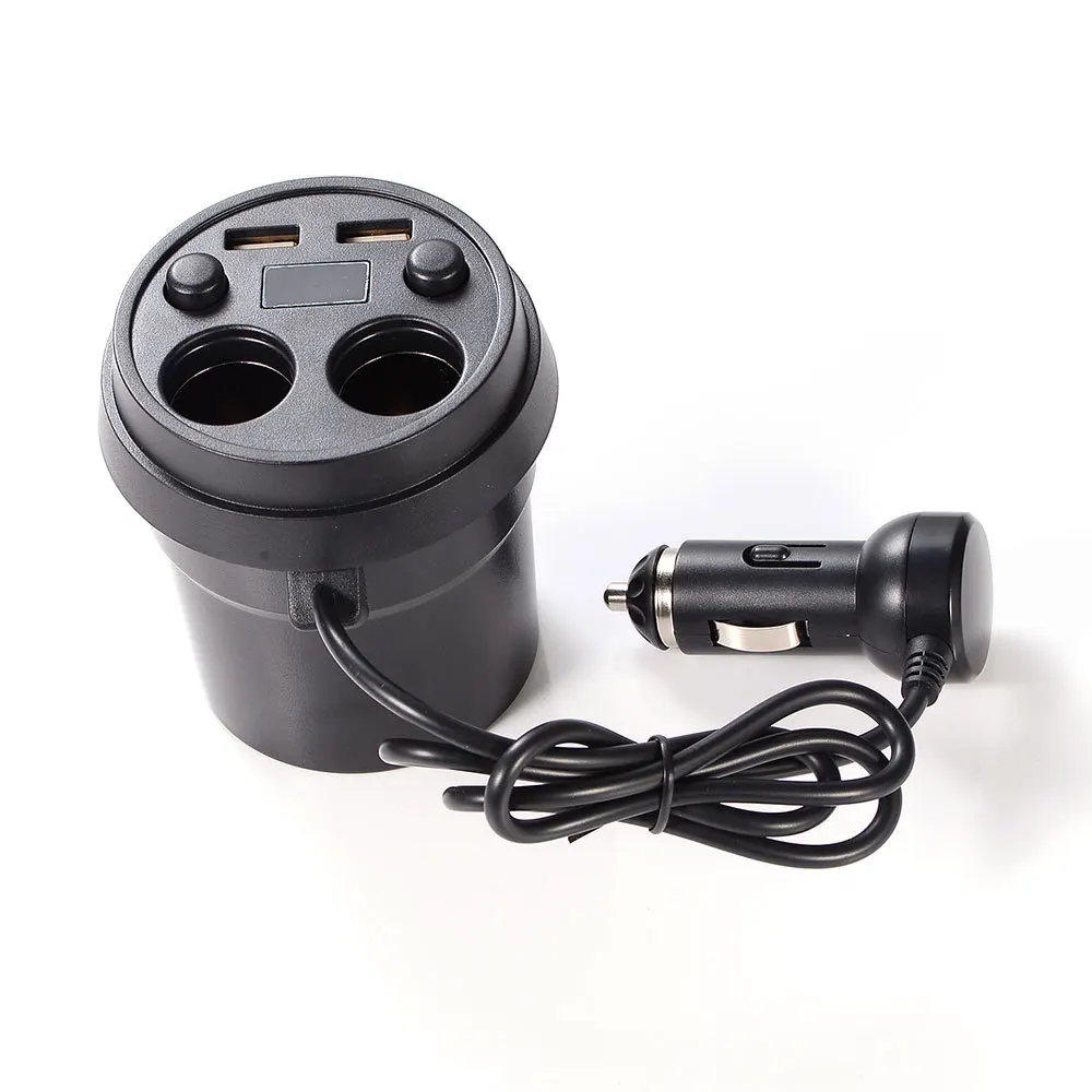 3.1A Dual Usb Car Charger Cup Charging Voltage Current Display Phone With 2 Cigarette Lighter Socket For Gps DVR Charge | Автомобили и