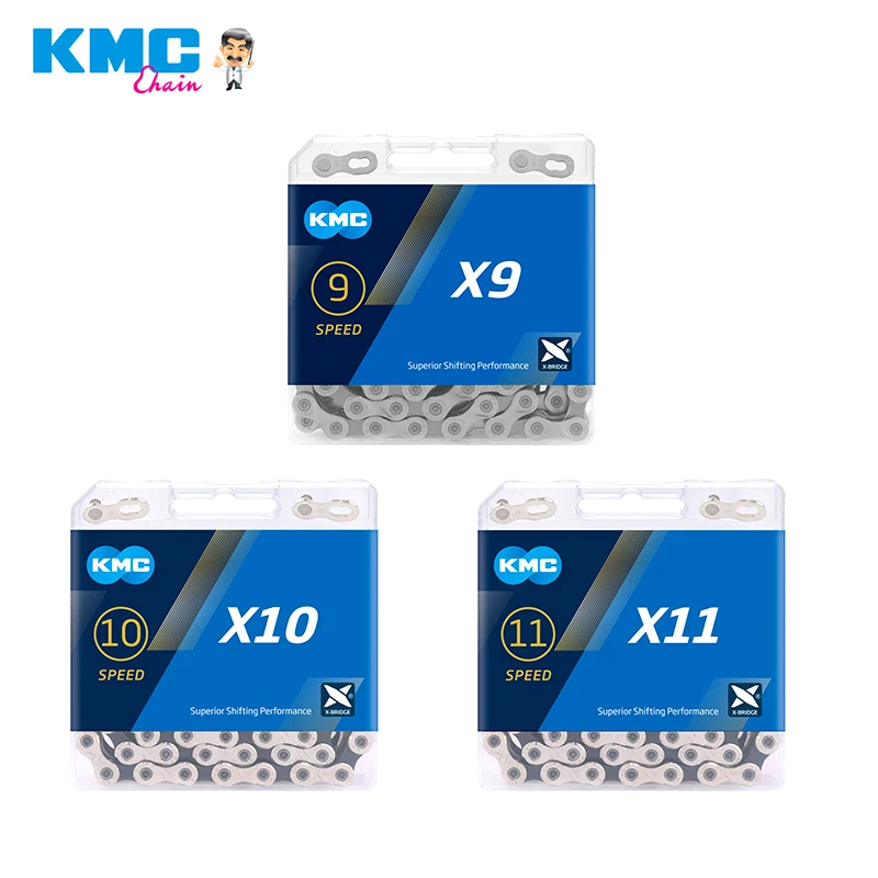 

Велосипедная цепь KMC X9 X10 X11, 116 звеньев, для горных велосипедов, скорость 9s 10s 11, серебристо-серые велосипедные цепи, 9 в 10 в 11 в