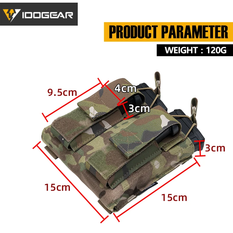 IDOGEAR тактическая сумка для журналов двойная переноска с открытым верхом 5 56 и