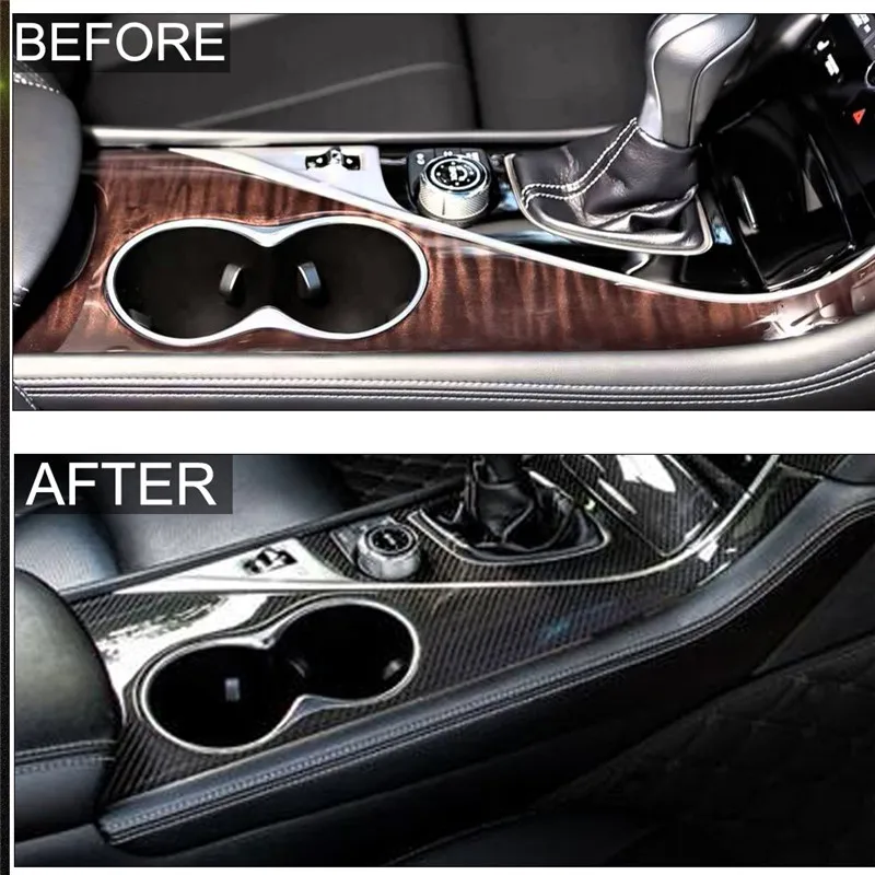 

Car styling Carbon Fiber 3D Sticker of Car interior Back air vent frame Cover For Infiniti Q50 2014-2019