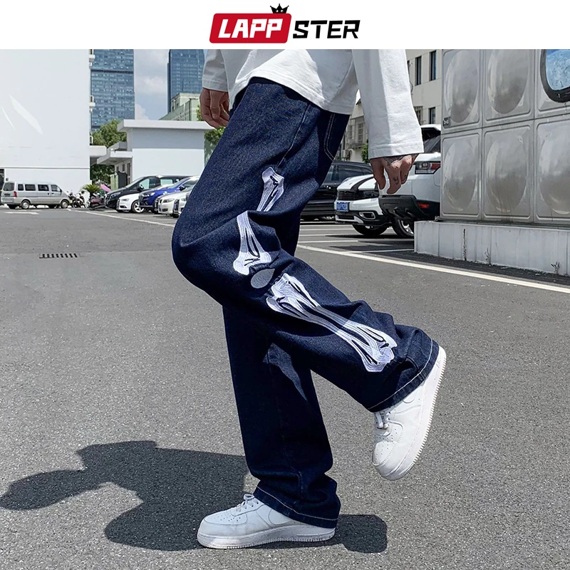 Мужские повседневные брюки-багги LAPPSTER со скелетом модель 2021 года мужские