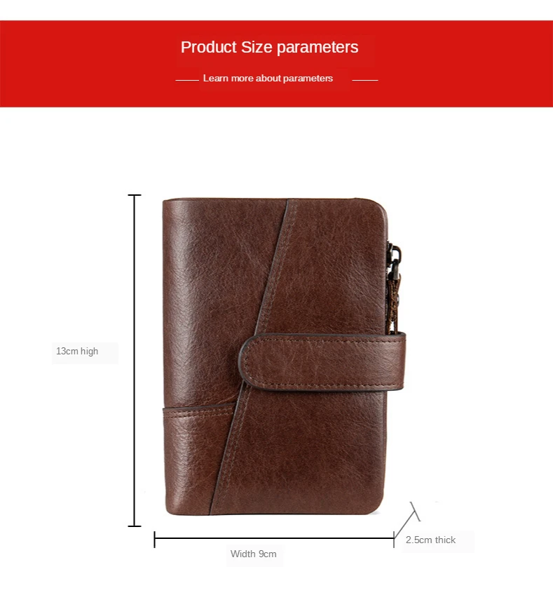 

2020 New Men's Wallet RFID Anti Theft Retro Top Leather Three Fold Buckle Change Bag Short Coin Purse Wallet Male
