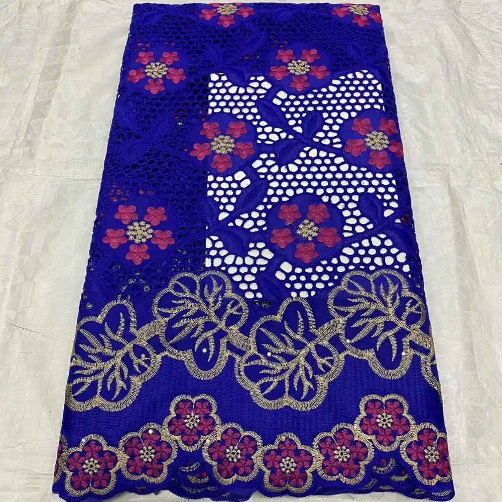

Nice Flower Embroidery African Cotton Lace Cloth Dry Lace Fabric For Clothing OCH106 (5Yards/Lot) Many Color
