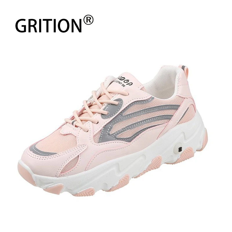 

GRITION/женские спортивные кроссовки на толстой подошве; Не сужающийся к низу каблук; Кроссовки на высокой платформе; На танкетке Обувь с дышащ...