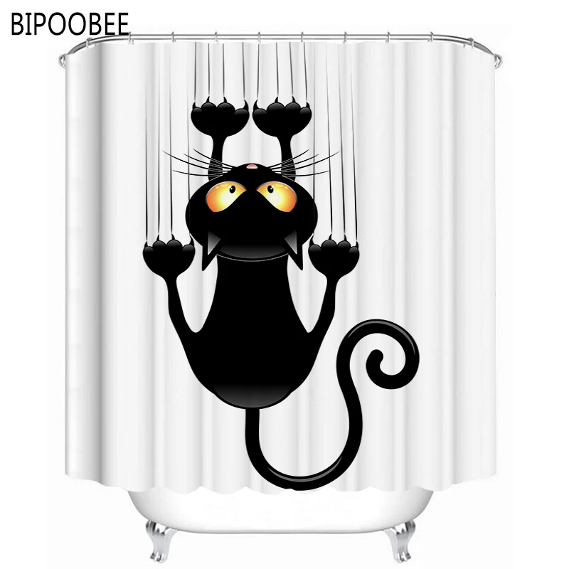 3d занавеска в ванную комнату с котом от царапин Набор тканевых занавесок для душа