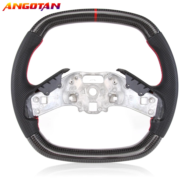

Спортивное Рулевое колесо для Chevrolet Corvette C8 2018-2020100%, ПЕРФОРИРОВАННОЕ кожаное рулевое колесо из углеродного волокна
