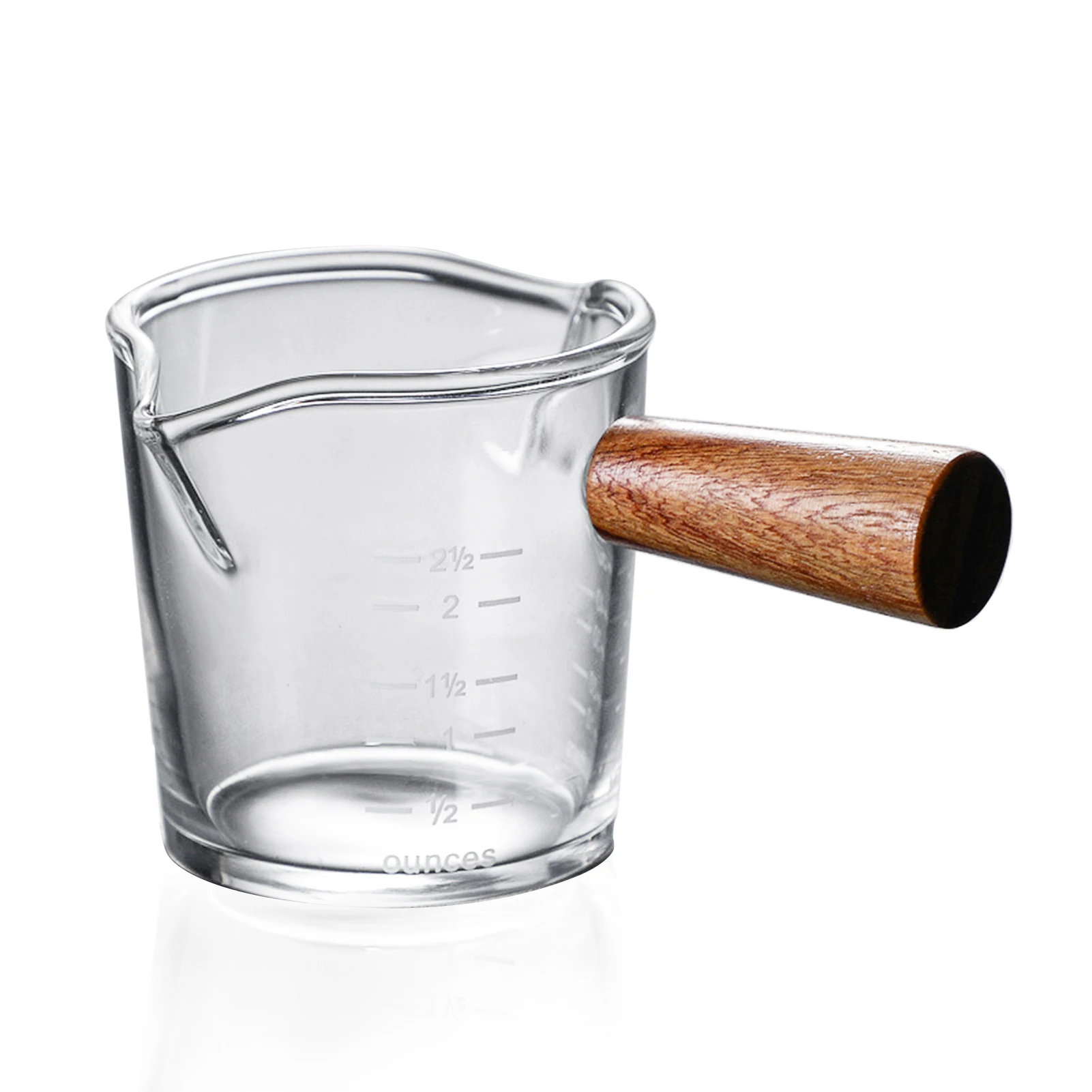 

Heat-resistant Glass Measuring Cup with Scale Milks Cup with Wooden Handle High Borosilicate Glass Cups INTE99