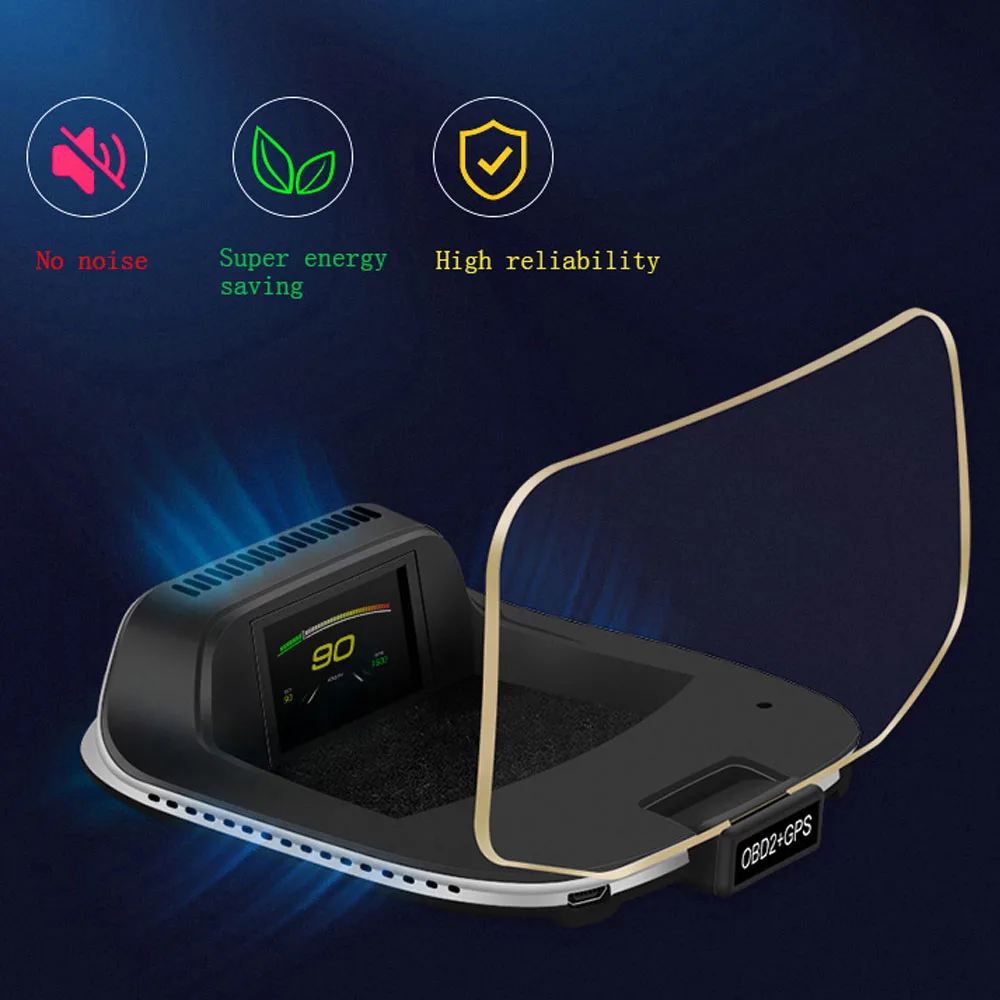 

Car HUD Head Up Display Digital GPS Navigation Speedometer Projecter OBD2 GPS Dual System Display Screen with Time/Direction