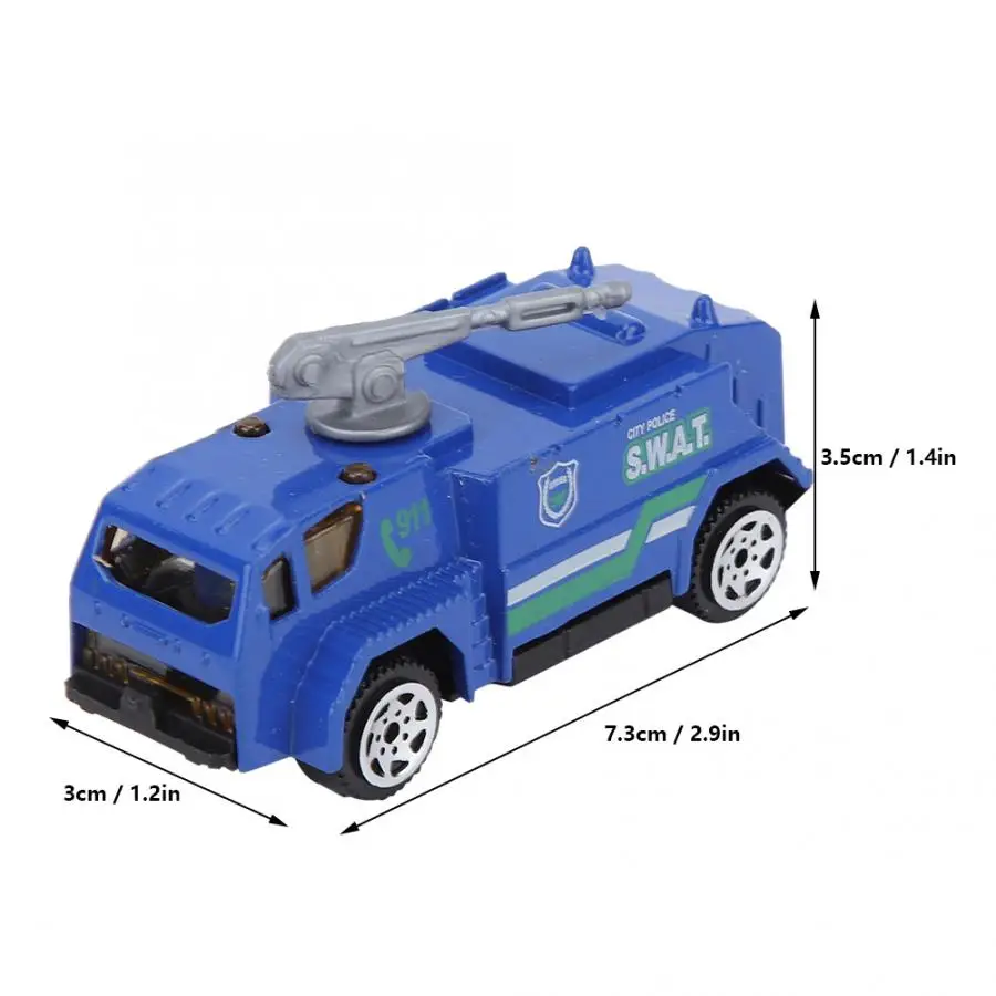 6 шт. модели машинок игрушки для детей Моделирование сплава полицейская игрушка