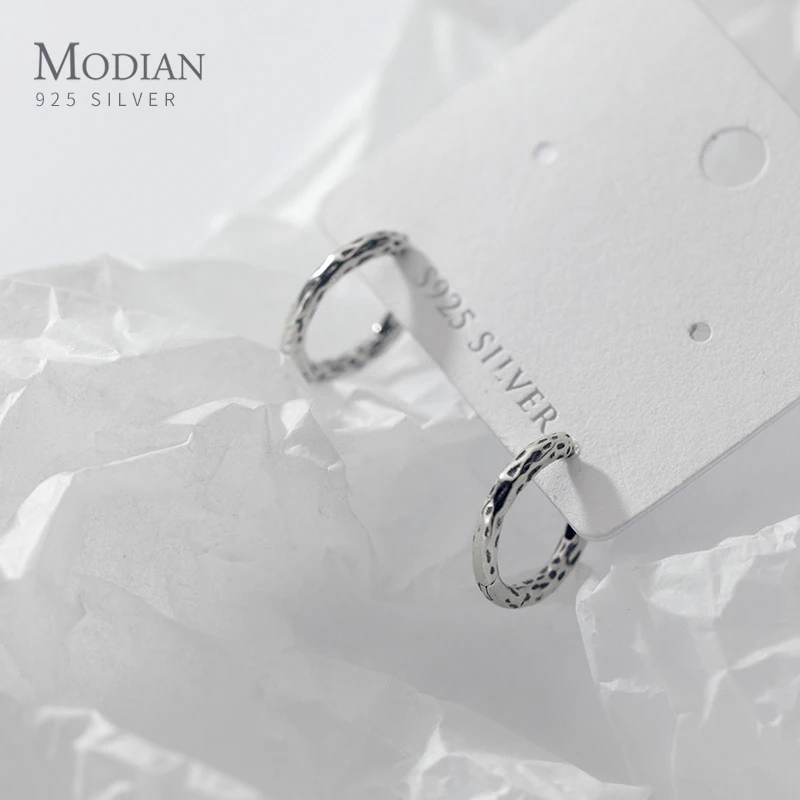

Modian 2021 New 925 Sterling Silver Retro Simple Design Irregular Geometric Hoop Earring for Unisex Korea Style Fine Jewelry