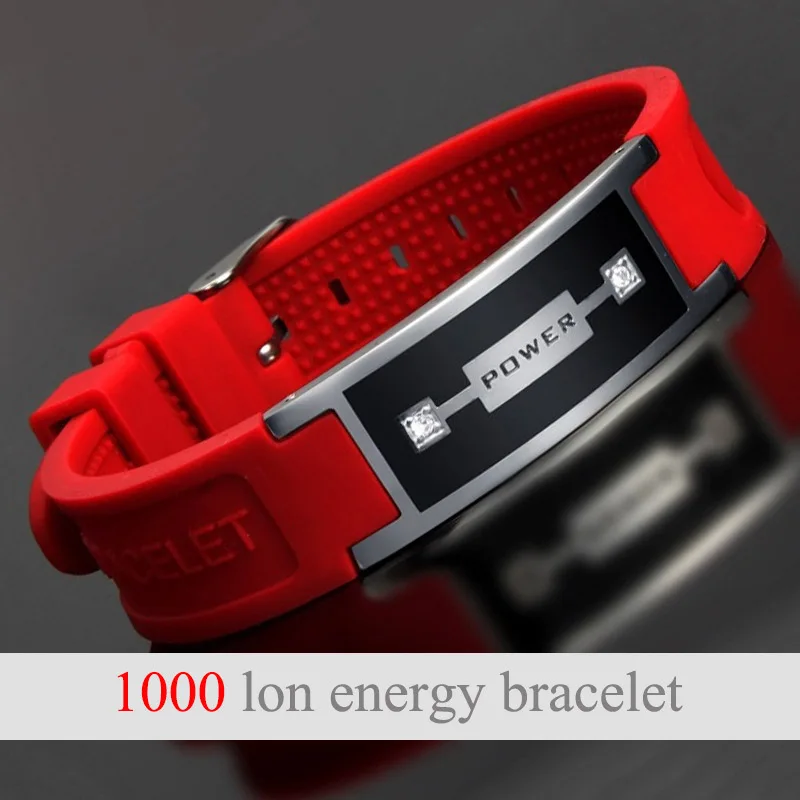 

Magnetic Health Weight Loss Bracelets Stainless Steel Bracelet Men Wrist Band Black Rudder Silicone Sport Wristband Bangle