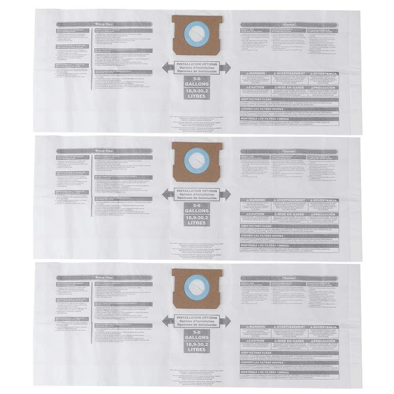 

Универсальный мешок для сухой пыли от 5 до 8 галлонов, сменный аксессуар для пылесоса, подходит для магазинов Vac 90661, 906-61, 9066100