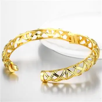 

Simple European and American style K gold zircon fashion round gold women's bracelet Z036-A KZCZ036