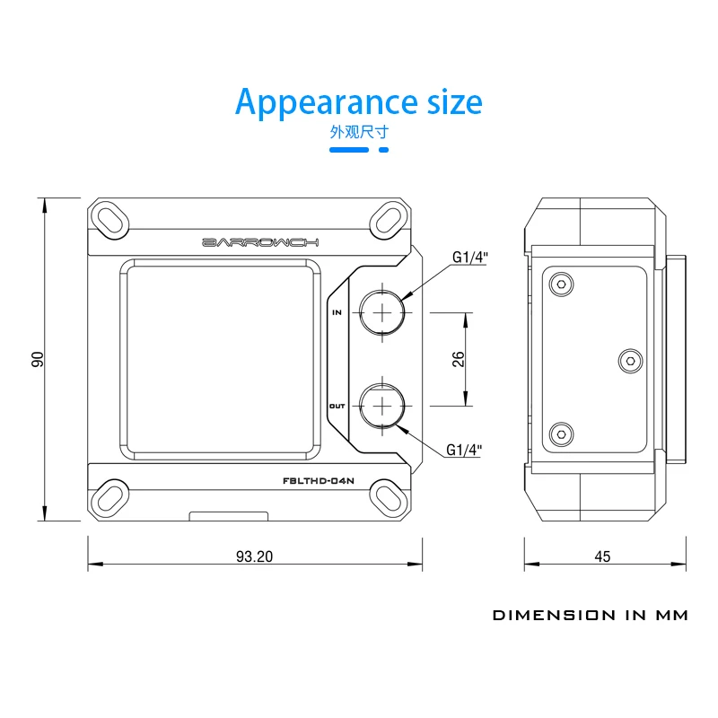 

BarrowCH HDMI display CPU water cooling block,liquid cooling cooler for processor for INTEL Platform 115X/X99/X299 FBLTHD-04N