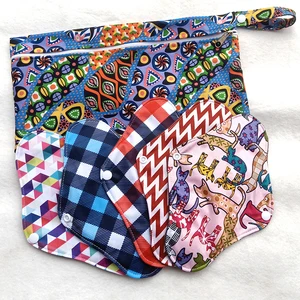 Складные тканевые вкладыши для трусиков Lecy Eco Life, 5 шт., в одном водонепроницаемом чехле, гигиенические прокладки с сухим бамбуковым углем