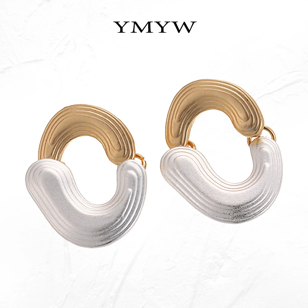 YMYW новые модные круглые геометрические серьги-гвоздики винтажные металлические