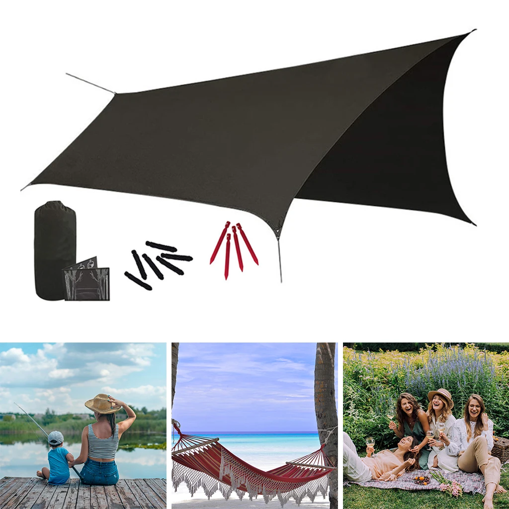 

Waterproof Camping Tent Tarp Shelter Hammock Awning Sun Shade Rain Fly Cover Canopy for Backpacking Hiking Picnic