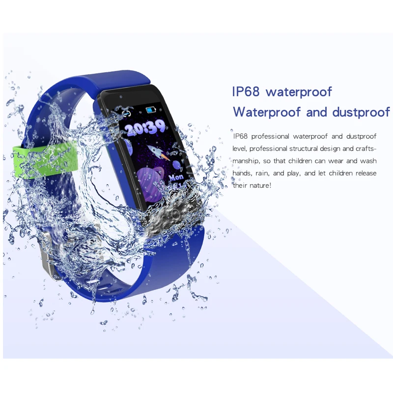 Kids Smart Bracelet Sport Band Heart Rate Blood Pressure Alarm Sedentary Color Screen Wristband Men Women Android IOS | Электроника