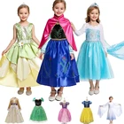 Платье принцессы для девочек; Платье Анны и Эльзы; Белоснежка; Детские вечерние платья; Детский костюм принцессы; Одежда для костюмированной вечеринки на день рождения для девочек