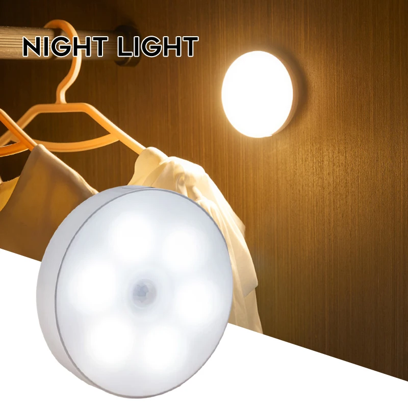 

Wireless LED Night Light Body Infrared Motion Sensor Light Room Bedside Night Lamp ALS88