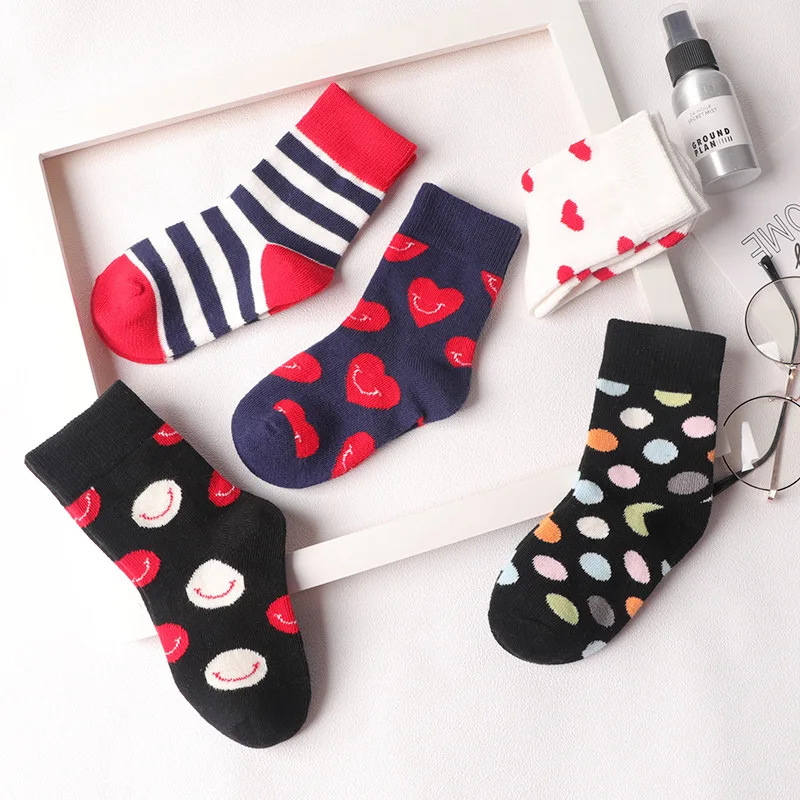 5 парт/Лот Детские осенние зимние Мультяшные носки для девочек модные цветные