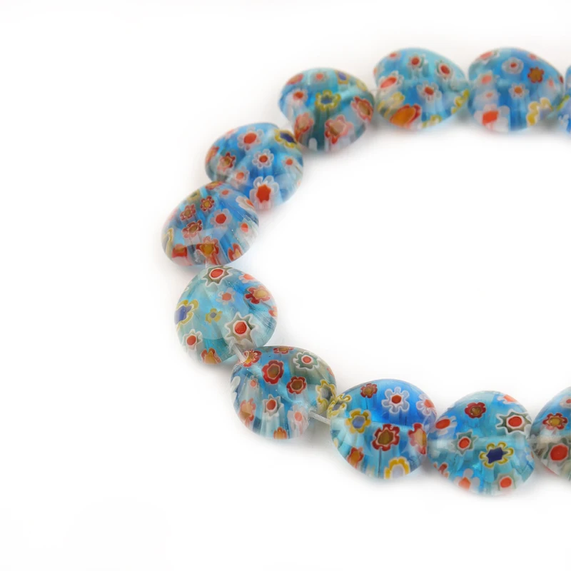 

Heart Flower Pattern Lampwork Glazed Glass Beads 12mm About 32pcs Round Loose Crafts Beads For DIY Jewelry Making Diy Bracelet