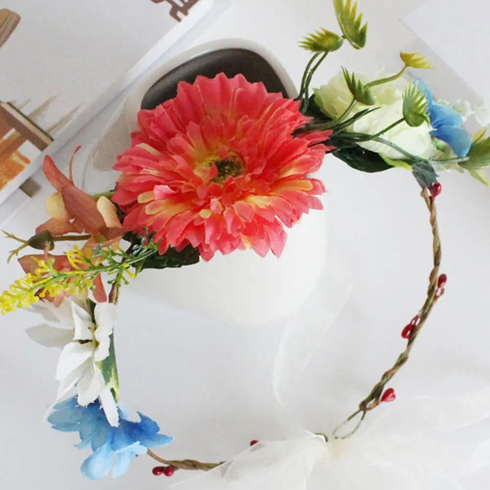 

Realistic Looking 4 Colors Floral Wreath Hanging Decoration for Home