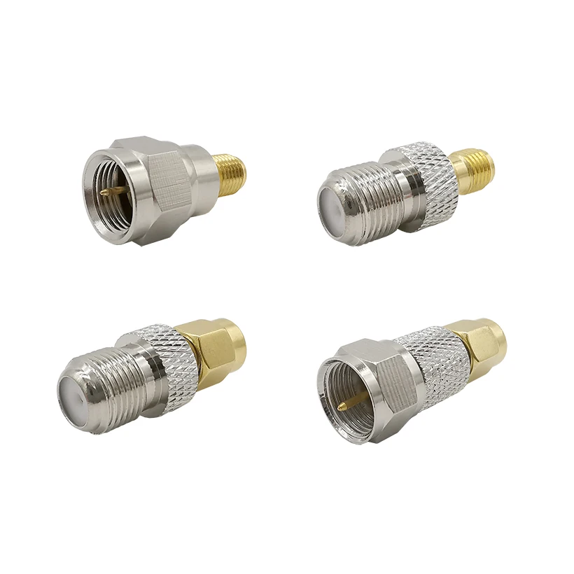 4Pcs SMA to F Type Straight Connector Male Female RF Coaxial Adapter Convertor for DAB Car Aerial