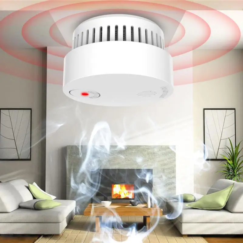

Newest Smart Smoke Alarm Detector Voice Alarm Warn Sensor High Sensitive Built-in Lithium Battery Smart Home Security Protection