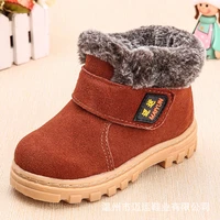 genuine leather kids boots boys girls shoes 2022 winter fashion warm plush children cotton shoes toddler baby casual snow boots