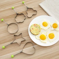 5pcs fried egg mould stainless steel poached egg star flower round diy love fried egg breakfast creative bento kitchen mold tool