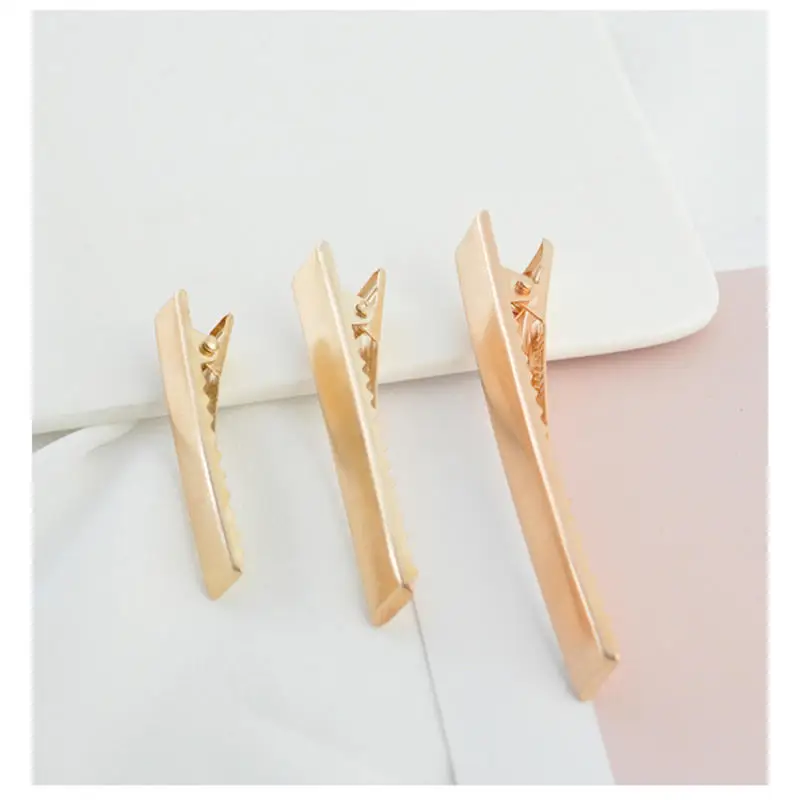 1 шт. 32 мм/42 мм/46 мм/56 мм Золотой одиночный зубец металлические зажимы для волос