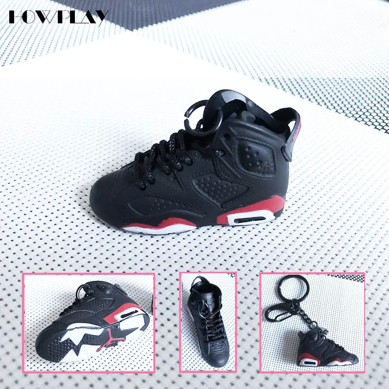 Howplay Mini Sneakers Basketball Shoes Keychain 3D Backpack Pendant Bag Charm AJ1 OW Creative Gifts Keyring for1/6 Soldier Doll